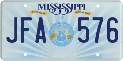 MS license plate JFA576