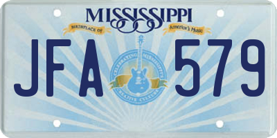 MS license plate JFA579