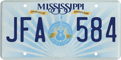 MS license plate JFA584