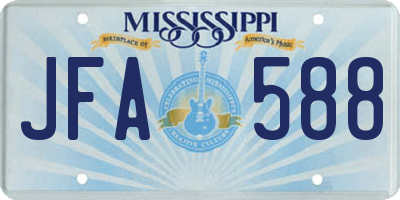 MS license plate JFA588