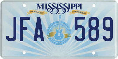 MS license plate JFA589