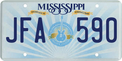 MS license plate JFA590