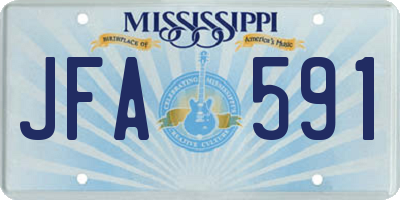 MS license plate JFA591