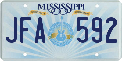 MS license plate JFA592