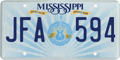 MS license plate JFA594