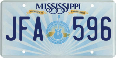 MS license plate JFA596