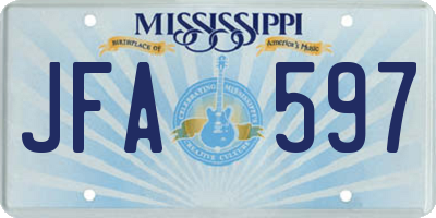 MS license plate JFA597