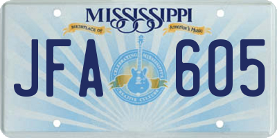 MS license plate JFA605