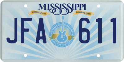 MS license plate JFA611