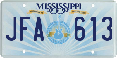 MS license plate JFA613