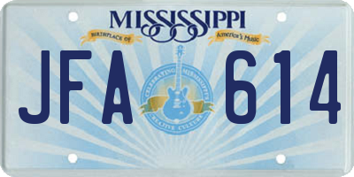 MS license plate JFA614
