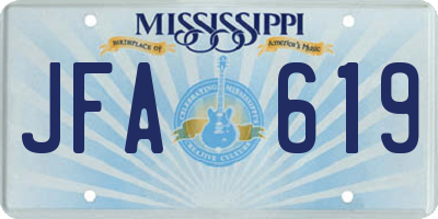 MS license plate JFA619