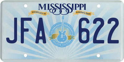 MS license plate JFA622