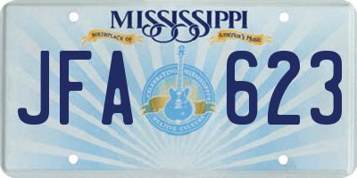 MS license plate JFA623