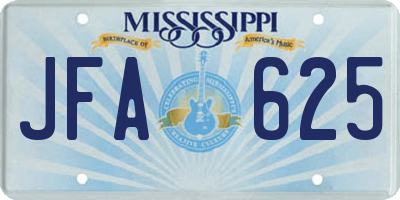 MS license plate JFA625