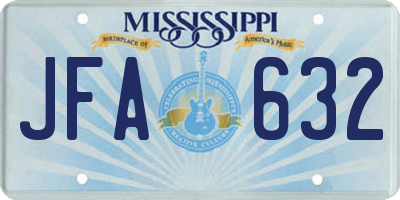 MS license plate JFA632