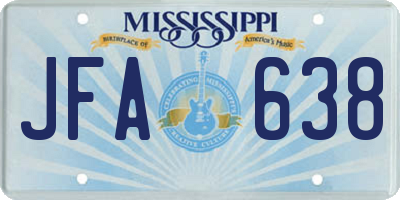 MS license plate JFA638