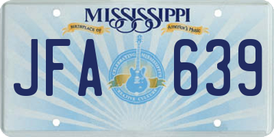 MS license plate JFA639