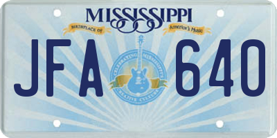 MS license plate JFA640