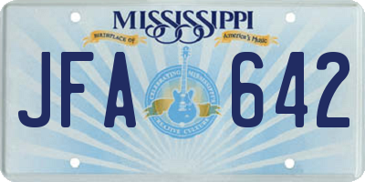 MS license plate JFA642