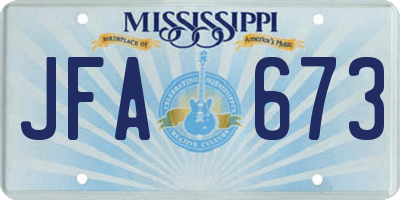MS license plate JFA673