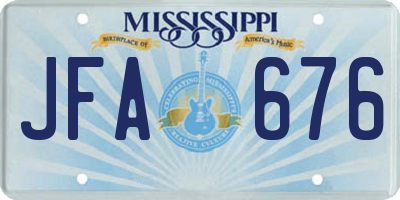 MS license plate JFA676