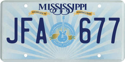 MS license plate JFA677