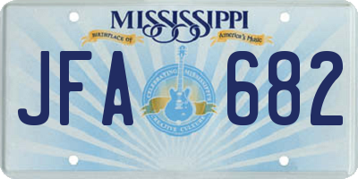 MS license plate JFA682