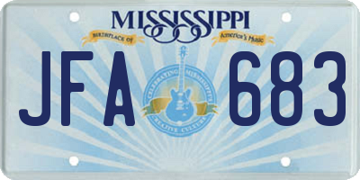 MS license plate JFA683