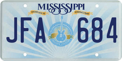 MS license plate JFA684
