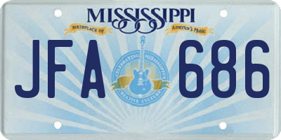 MS license plate JFA686
