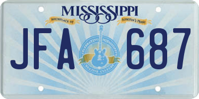 MS license plate JFA687