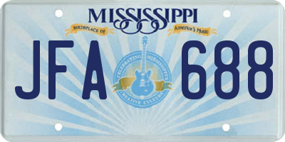 MS license plate JFA688