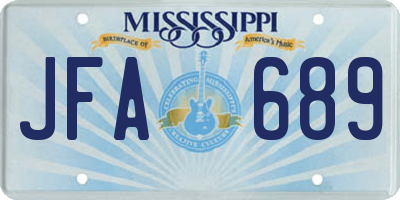 MS license plate JFA689