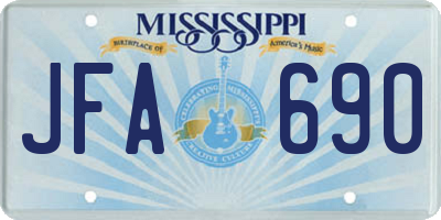 MS license plate JFA690