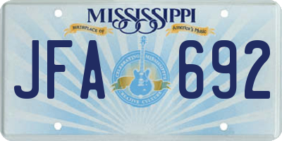 MS license plate JFA692