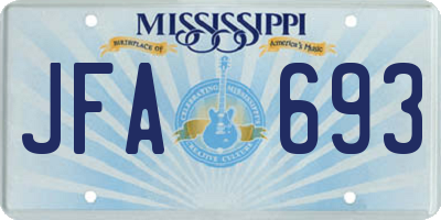 MS license plate JFA693