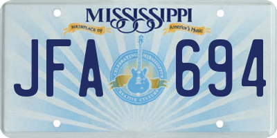 MS license plate JFA694