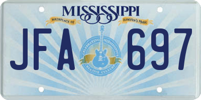 MS license plate JFA697