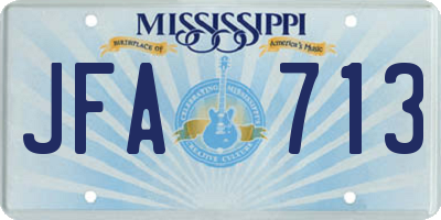 MS license plate JFA713