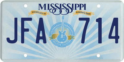 MS license plate JFA714