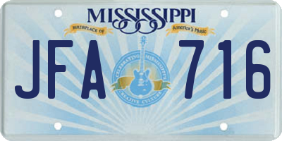 MS license plate JFA716