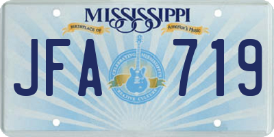 MS license plate JFA719