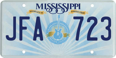 MS license plate JFA723