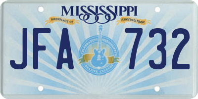 MS license plate JFA732