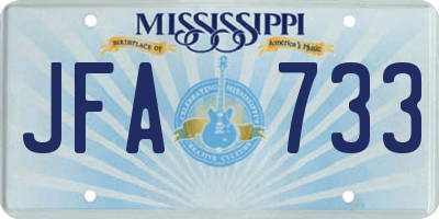 MS license plate JFA733