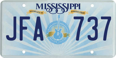 MS license plate JFA737
