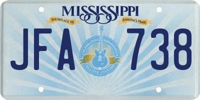 MS license plate JFA738