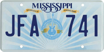 MS license plate JFA741