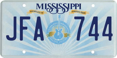 MS license plate JFA744